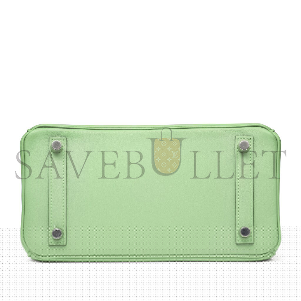H**mes master birkin 25 swift leather avocado green silver buckle bag h049362ck05 (25*20*13cm)